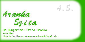 aranka szita business card